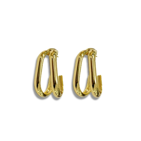 ARGOLLAS TWO FAT LINES DE ACERO DORADO - comprar online