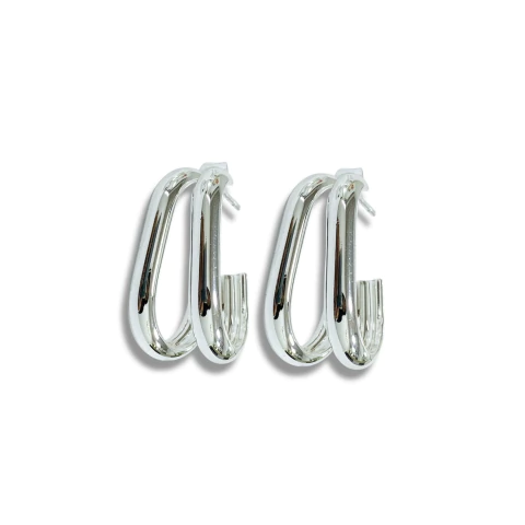 ARGOLLAS TWO FAT LINES DE ACERO BLANCO - comprar online