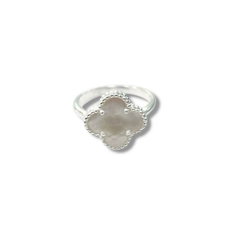 ANILLO VANCLI TREBOL WHITE DE PLATA 925