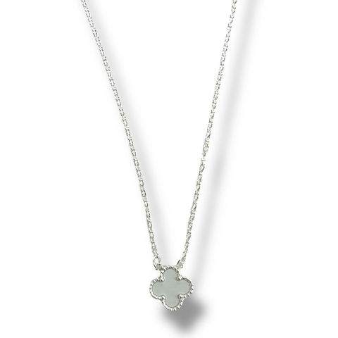 COLLAR TREBOL VAN WHITE DE ACERO BLANCO - comprar online