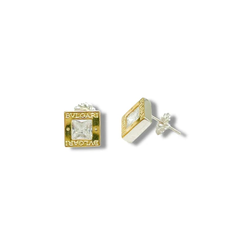 AROS BVLGARI SQUARE WHITE DE PLATA 925 - comprar online
