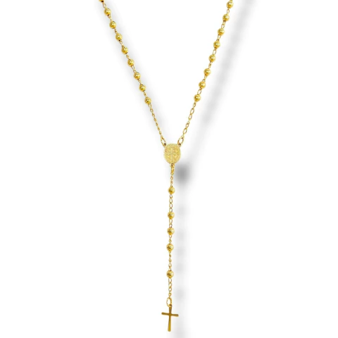 ROSARIO SLIM DE ACERO DORADO