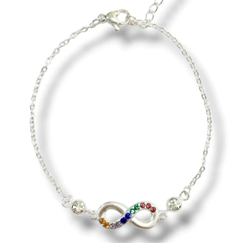 PULSERA INFINITO SHINE COLORS DE ACERO BLANCO