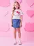 Blusa Infantil Branco Manga curta com Laço 3D- HELLO KITTY 6761 na internet