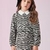 Vestido Infantil Jacguard de Zebra Gola e Manga Longa- Animê - 3625 - comprar online