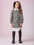 Vestido Infantil Jacguard de Zebra Gola e Manga Longa- Animê - 3625 - loja online