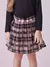 Conjunto Infantil Blusa Gola Manga Curta e Saia Tule Xadrez - Animê - P5674 - comprar online