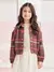 Jaqueta Tweed Xadrez Infantil Gola Botoes Frontal - Momi (Ref. H4973) - Looks Babilice