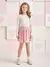 Conjunto Infantil Blusa Mangas Longas e Saia Veludo- Short Interno - Momi H5368 - comprar online