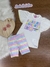 Conjunto Infantil Blusa Malha e Bermuda Listrada em Cotton- CINTI 12253