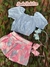 Conjunto Infantil Short Saia e Blusa Ciganinha Manga Curta- Mon Sucré
