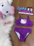 Biquíni Lycra e malha Roxo Fúcsia com proteção UVA 50 Hello Kitty - H6602 Momi