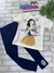 Conjunto Infantil Branca de Neve Blusa e Calça Legging Azul- Animê N4378 - comprar online