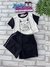 Conjunto Infantil Blusa Mangas Curtas Gatinha e Short- Mon Sucré 8026234 - comprar online