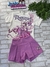 Conjunto Infantil Blusa Mangas Curtas RAPUNZEL e Short Lilás- Animê N4778 - comprar online