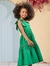 Vestido Infantil Verde com Alças Laço e Babado -ANIMÊ N4246 - comprar online