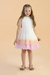Vestido de Festa Infantil Tule Branco/Color Babados - PETIT CHERIE 25014 - comprar online