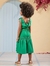 Vestido Infantil Verde com Alças Laço e Babado -ANIMÊ N4246 na internet