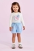 Conjunto Infantil Blusa Bordado e Short Babado Tule e Strass - Petit Cherie - 8026104 na internet