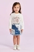 Conjunto Infantil Blusa e Saia Jeans Tule Poá (Short Embutido) Petit Cherie -8026418 - loja online