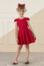 Vestido Infantil Vermelho Bordados - Mon Sucré 25418 - comprar online