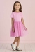 Vestido Infantil Rosa Mangas Curtas Tule - MON SUCRE 3126040 na internet