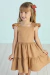 Vestido Infantil Capuccino Alças Franzidas Bordado e Babados - Mon Sucré - 3126146 - Looks Babilice