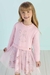 Vestido Infantil Moletom Rosa Babado Tule - Mon Sucré - 3126174 - Looks Babilice
