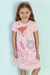 Vestido Infantil Rosa Mangas Curtas Tule - MON SUCRE 3126194 - Looks Babilice