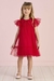 Vestido Infantil Trapezio Babados Tule Vermelho - Mon Sucré - 3126210 na internet