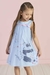 Vestido Infantil Azul Panda e Tule - Mon Sucré - 3126250 - Looks Babilice