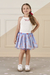 Conjunto Infantil Blusa Alças Saia Xadrez com Tule- Mon Sucré - 25042 - comprar online