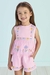 Conjunto Infantil Rosa Cropped sem Mangas com Tule e Short - Mon Sucré 8026220 - Looks Babilice