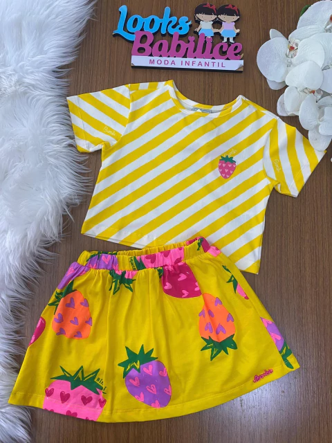 Conjunto Infantil Menina Amarelo Moranguinho- Bimbi FA307 - comprar online