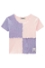 Blusa Infantil de Mangas Curtas Bicolor com Recortes ROSA E LILÁS com FRUFRU - Kukie - comprar online