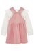 Salopete Infantil ROSA em Sarja com Blusa Manga Longa - Kukie na internet