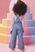 Jardineira Jeans Infantil Menina Pantacourt - Kukie - loja online