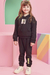 Conjunto Longo Infantil Menina em Moletom PRETO - Kukie - comprar online