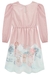 Imagem do Vestido Infantil Rosa Longuete Estampas de Neve - Kukie