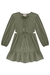 Vestido de Mangas Longas com Recortes na Cintura VERDE MILITAR - Kukie - comprar online