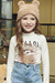 Gorro Infantil Menina em Pelo Carneirinho URSO OFF WHITE - Kukie na internet