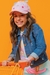 Jaqueta Jeans Infantil Menina com Destroyer AZUL MÉDIO - Kukie
