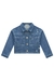 Jaqueta Jeans Infantil Menina com Destroyer AZUL MÉDIO - Kukie - comprar online