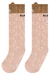Meia Infantil Menina Rosa/ Marrom 3/4 - Kukie (Ref. 68131) - Looks Babilice
