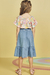Conjunto Infantil Menina com Saia Midi Jeans DESENHOS - Kukie - loja online