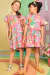 Vestido Infantil ROSA Mangas Curtas BICHOS DA FLORESTA - Kukie - loja online