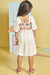 Vestido Infantil BRANCO Mangas Amplas BORBOLETAS - Kukie