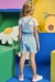 Jardineira Jeans Infantil Menina LAVAGEM CLARA - Kukie - loja online