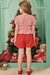 Conjunto Infantil Curto Menina com Shorts/Saia VICHY VERMELHO - Infanti - loja online