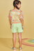 Conjunto - Trijunto Infantil Curto Menina com Top e Shorts FLORES E NEON - Kukie - loja online